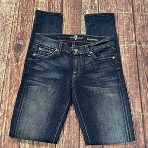7 For All Mankind Women Roxanne Blue Ankle Skinny Jeans Stretch Denim 25 (27X32)